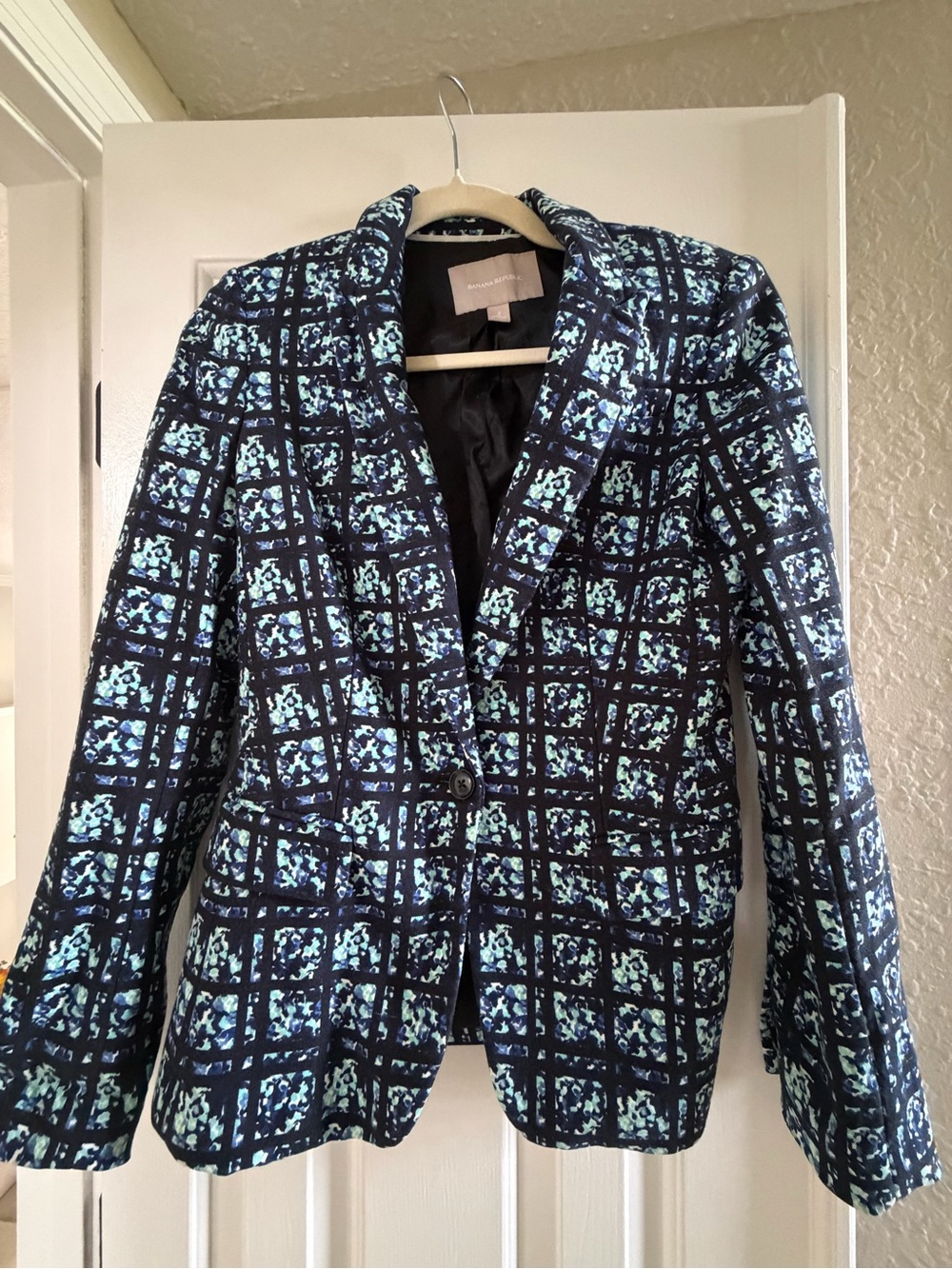 Banana Republic blue and green floral blazer